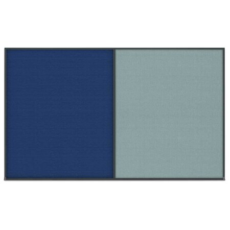 United Visual Products Double Door Radius Corkboard, 48"x36", Hea UV7013RC-BLACK-KEYLIME